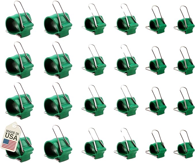 24 Pack Cable Management Clips: Versatile Reusable Cord Holders for Christmas Lights, Holiday Decor, and Outdoor String Lights - 24 Pack (8 Small White, 8 Medium Blue, 8 Large Black)
